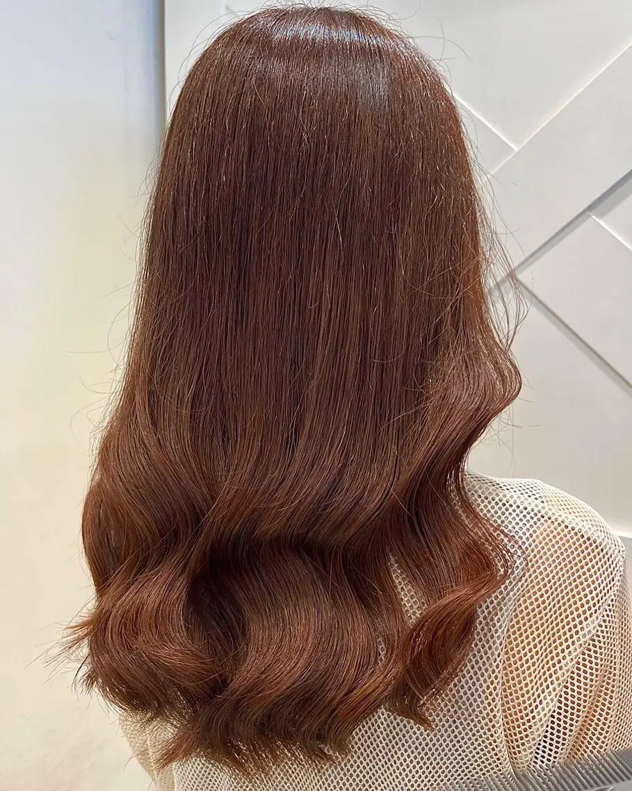 ロング カラー ヘアカラー トリートメント 韓国レイヤー 暖色カラー/さくらのヘアスタイル
