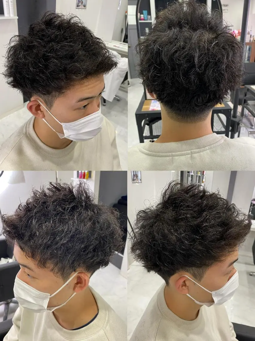 ショート カラー パーマ ヘアアレンジ メンズ カット パーマ トリートメント 🔥メンズパーマ 特化 渡辺一翔のヘアスタイル