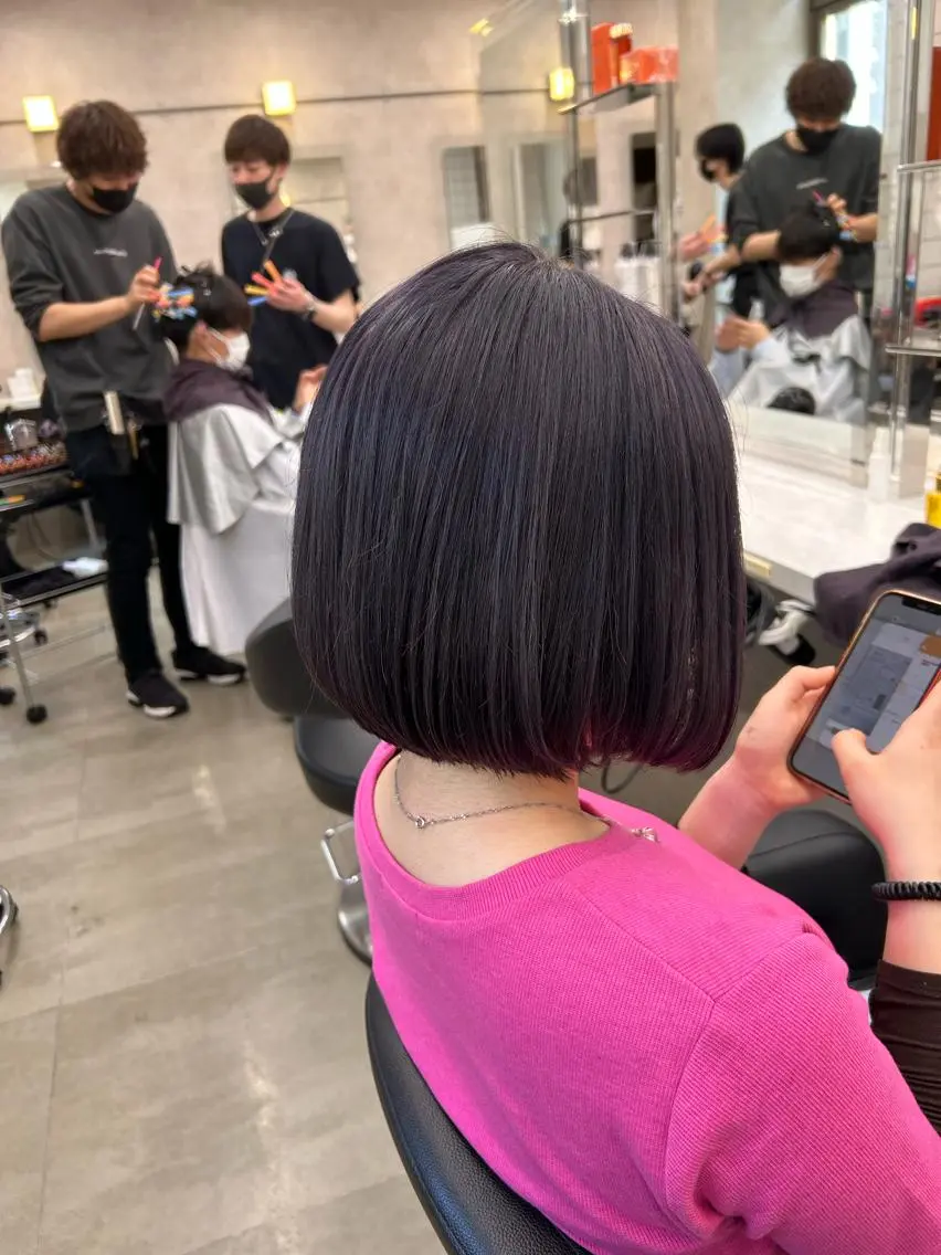 ショート カラー パーマ ヘアアレンジ メンズ キッズ ネイル マツエク・マツパ アイブロウ 🦋縮毛/韓国レイヤ ー/透明感カラー🦋のヘアスタイル