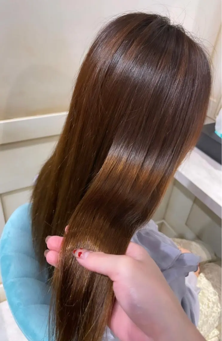 ロング 縮毛矯正 🌷ピンク/韓国風 暖色カラー ゆい🌷のヘアスタイル