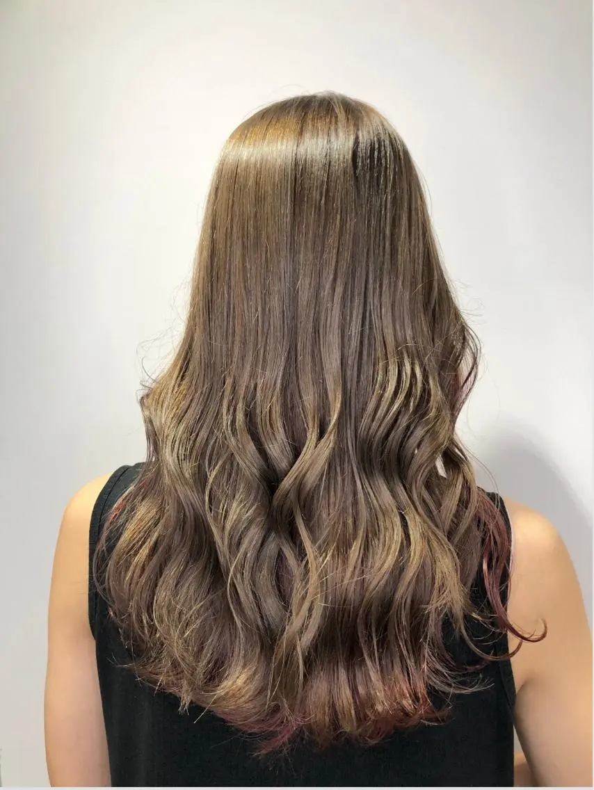 ロング カラー ブリーチ ケアブリーチ ピンクカラー 店長 濱口 花菜 美髪整形のヘアスタイル