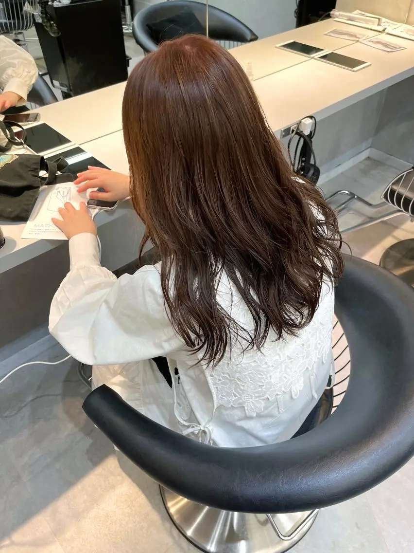 セミロング カラー ヘアカラー トリートメント ヘアセット ボブ｜韓国｜美髪矯正 ｜amika🌙のヘアスタイル