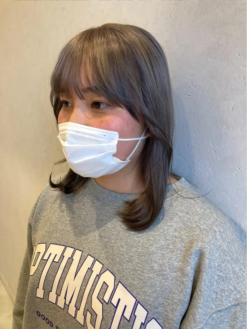 ミディアム カラー nono/パーマ /顔まわりカット🐈のヘアスタイル