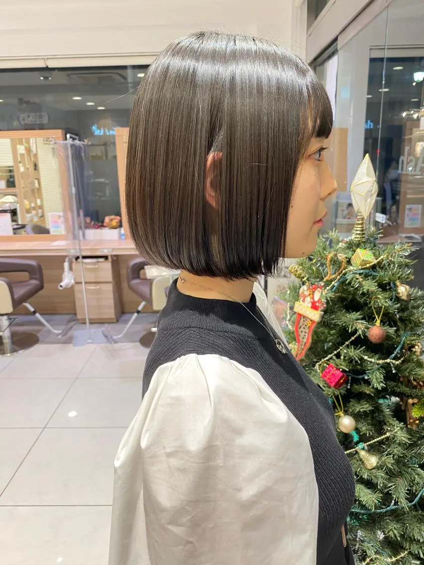 ショート パーマ ボブ ストレートパーマ 寺内 紳悟のヘアスタイル