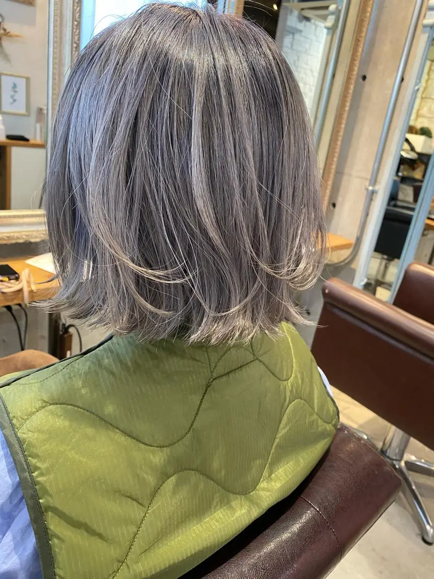 ミディアム カラー カット ヘアカラー トリートメント 似合わせカラーパーマ 🌿kitin米川のヘアスタイル