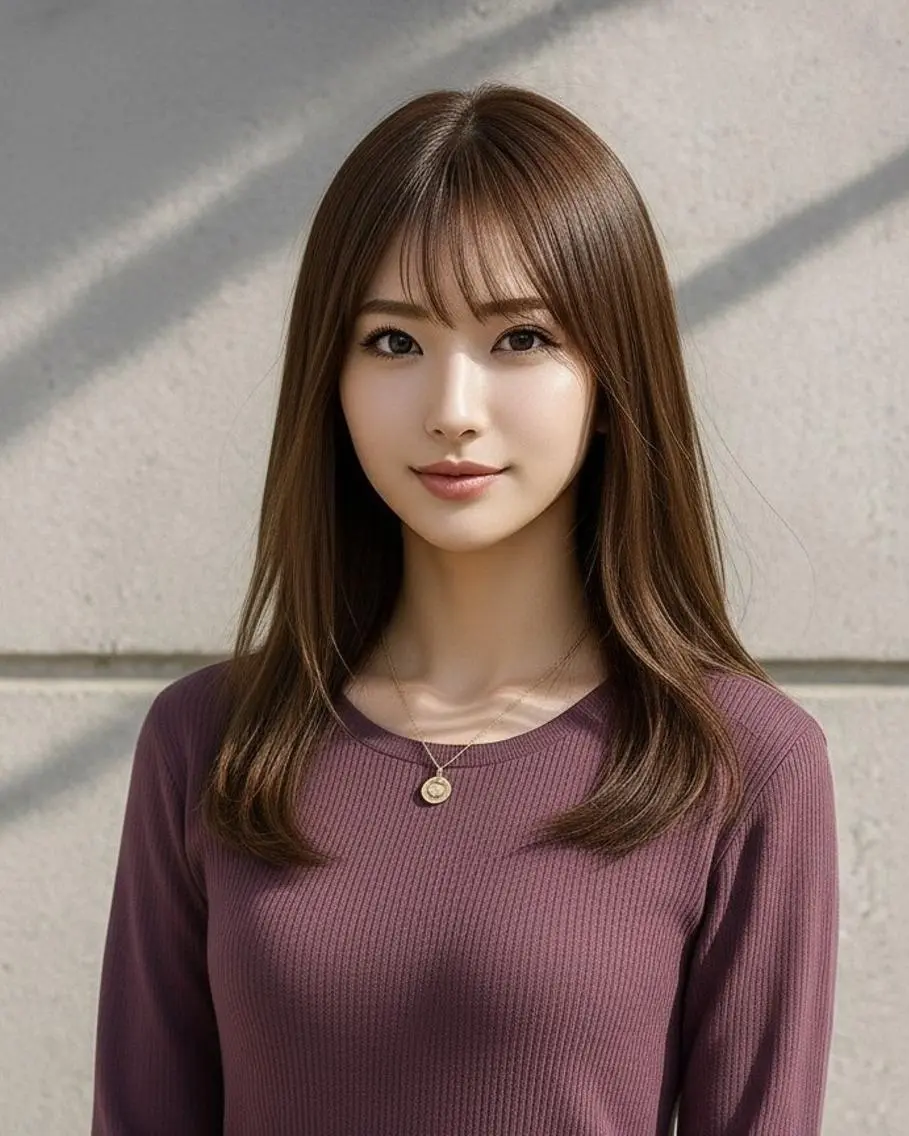 セミロング 髪質改善 レイヤーカット トリートメント カット トリートメント ヘアセット さく/髪質改善× 縮毛矯正/町田のヘアスタイル