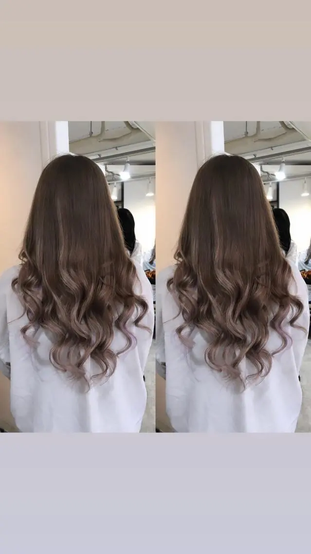 ロング カラー ヘアアレンジ シールエクステ グレージュ ハイライトカラー エクステ ハイライト レイヤー/エクステ alpha下妻のヘアスタイル