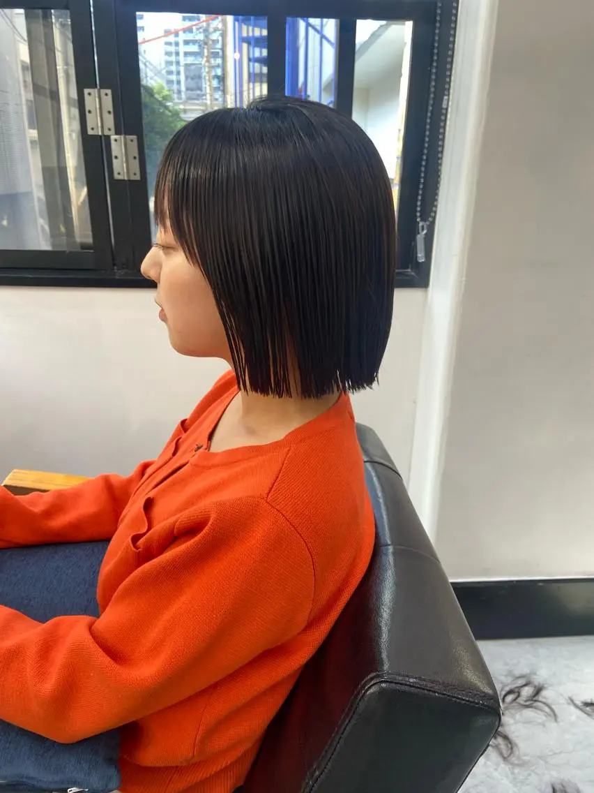 ミディアム パーマ カット 縮毛矯正 トリートメント 田中 あやなのヘアスタイル