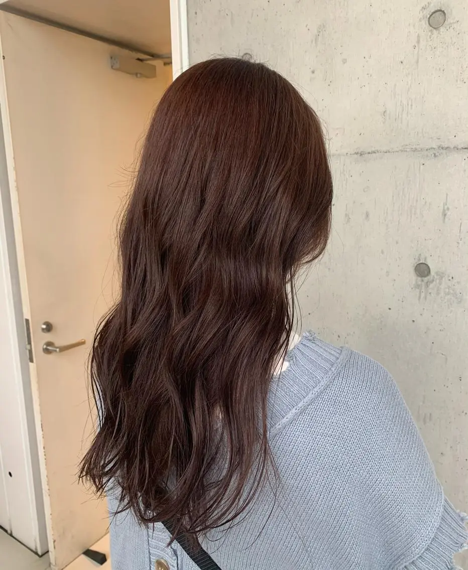 ロング カラー ブラウンカラー ピンクカラー ピンクブラウン エギョモリ 韓国風ヘア yukari/ 立川美容室のヘアスタイル
