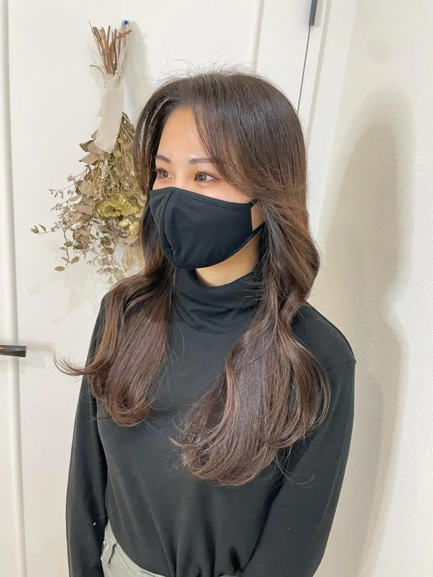 セミロング カラー 髪質改善 韓国風ヘア トリートメント 髪質改善特化 🫧松野力也のヘアスタイル