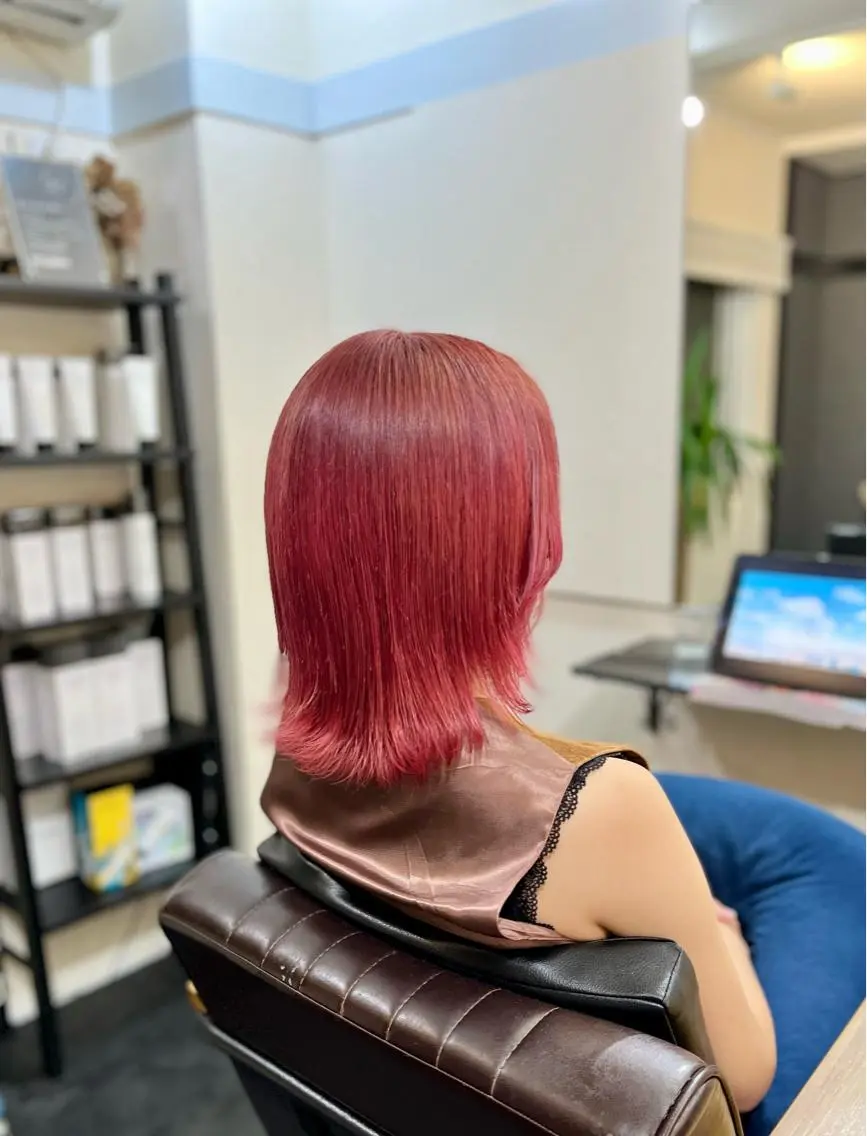 ミディアム カラー ブリーチ ピンクカラー ヘアカラー トリートメント 後藤 ユウキ/髪質改善🫧のヘアスタイル