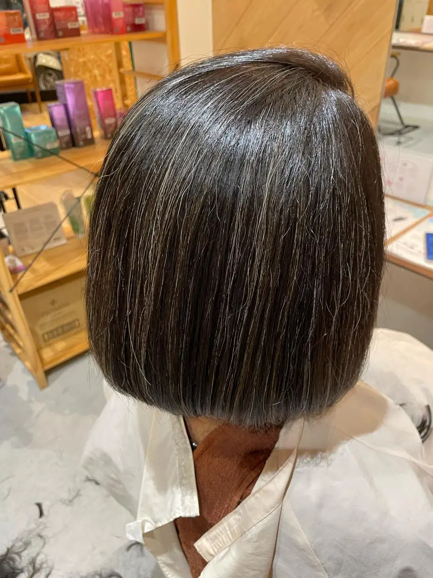 ミディアム ヘアカラー 中田 サヤカのヘアスタイル