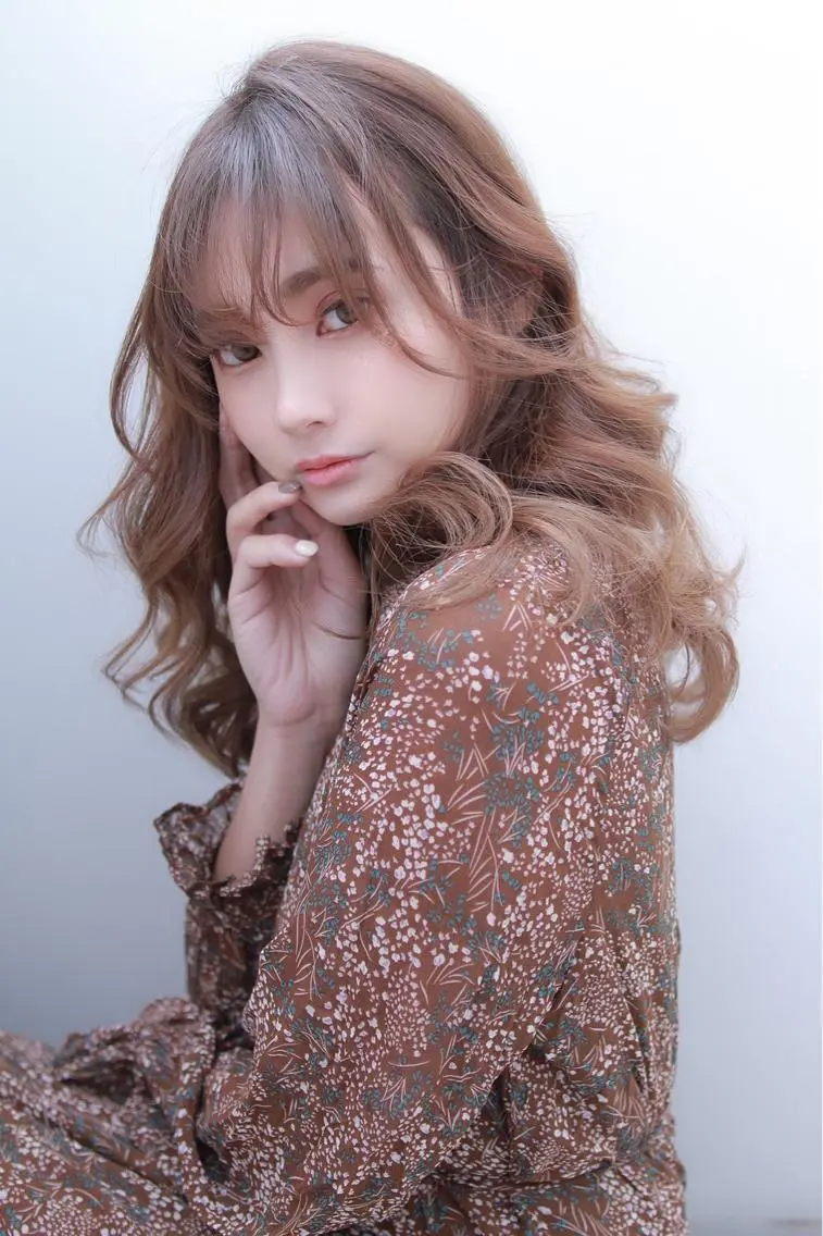 セミロング カラー パーマ セミロングパーマ カット パーマ トリートメント L i L 塚口のヘアスタイル