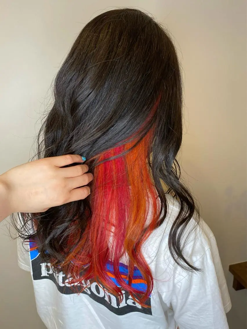 カラー オレンジ ピンクカラー 暖色系カラー まおのヘアスタイル