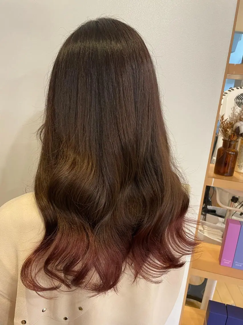 ロング 韓国ヘア 🤍中西麻友🤍のヘアスタイル