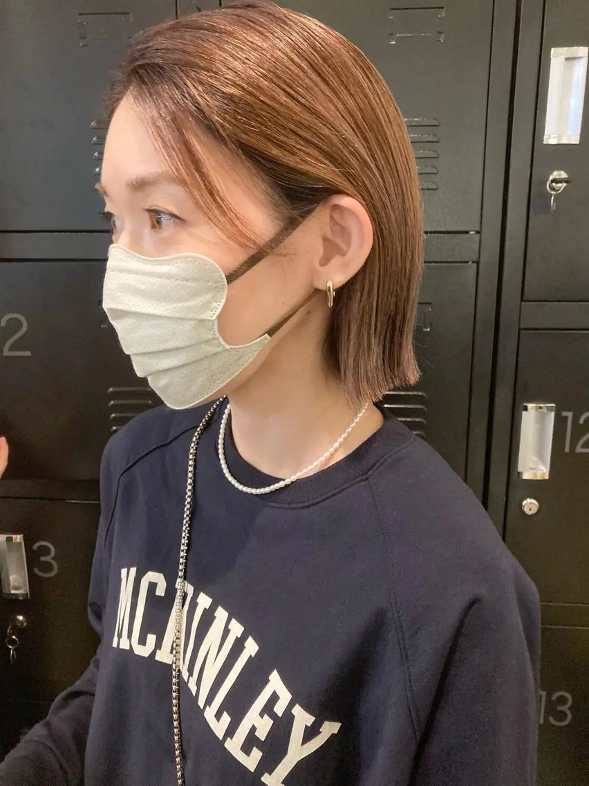 ショート カラー 透明感カラー ハイライトカラー ボブ ハイライト カット ヘアカラー カラーリスト菅野 竜矢🌈のヘアスタイル