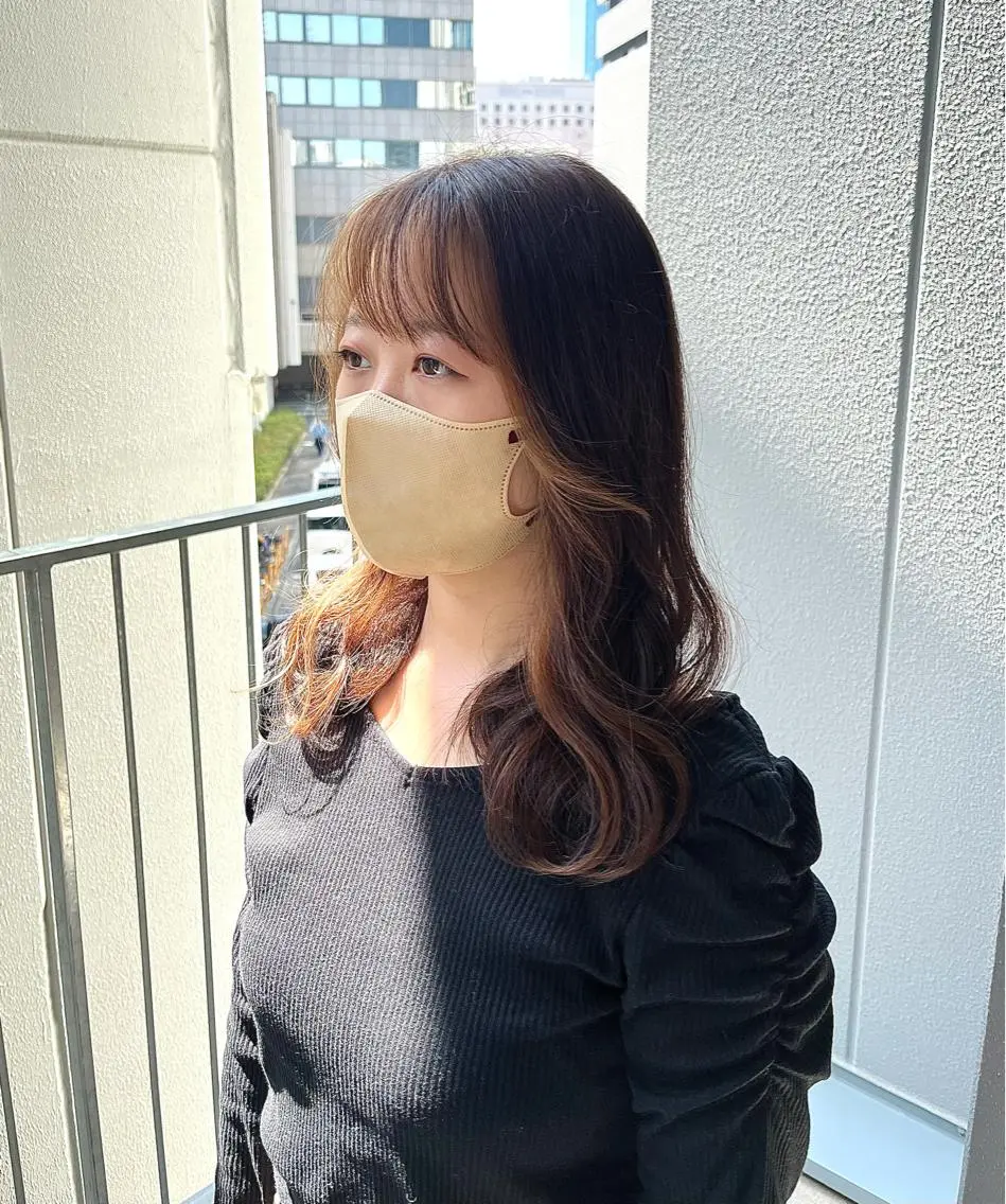 ロング カラー ミストバング フェイスフレーミング 神原 茉依🩰🪩のヘアスタイル
