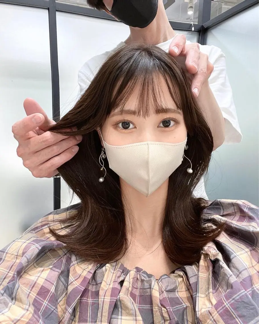 セミロング カット ヘアカラー トリートメント 韓国レイヤーカット 髪質改善▫️水野有真のヘアスタイル