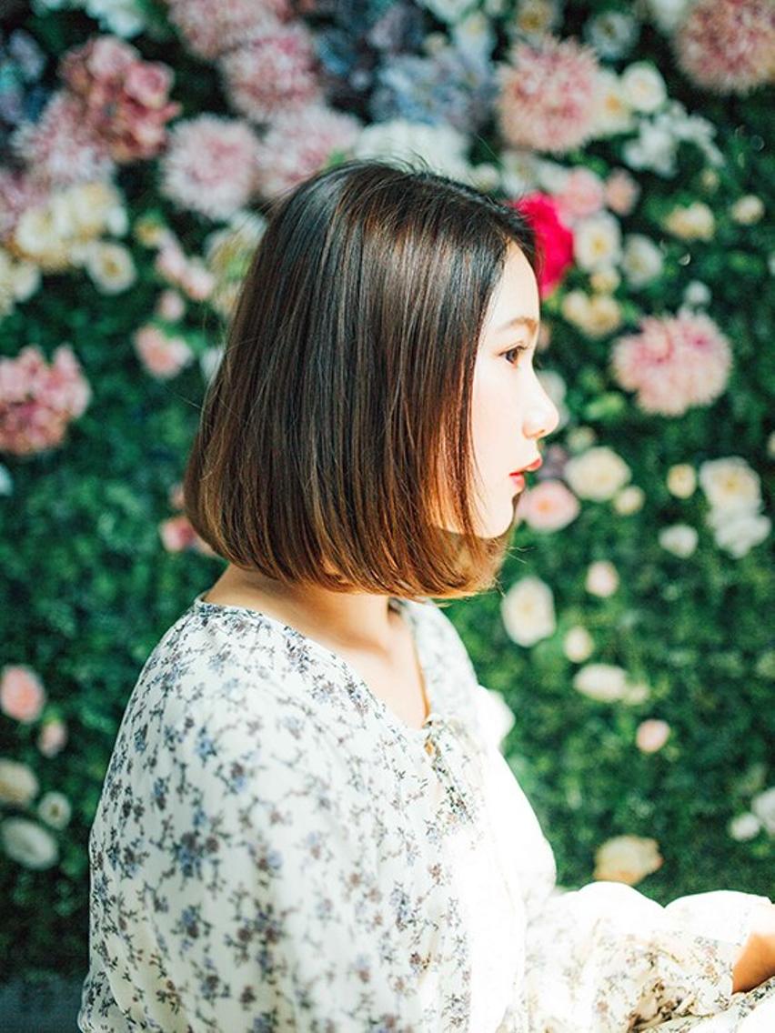 ミディアム カラー ワンレンボブ ベージュカラー イルミナカラー ボブ トップスタイリスト ✨KIRIKA中野✨のヘアスタイル