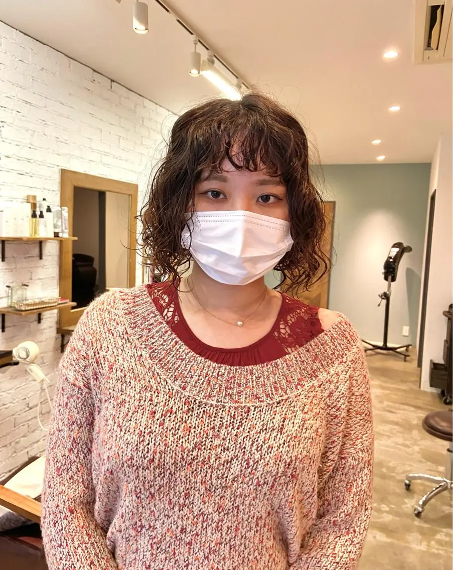 ミディアム パーマ ミディアムパーマ ボブ 原一真/ 外国人ショートヘアのヘアスタイル