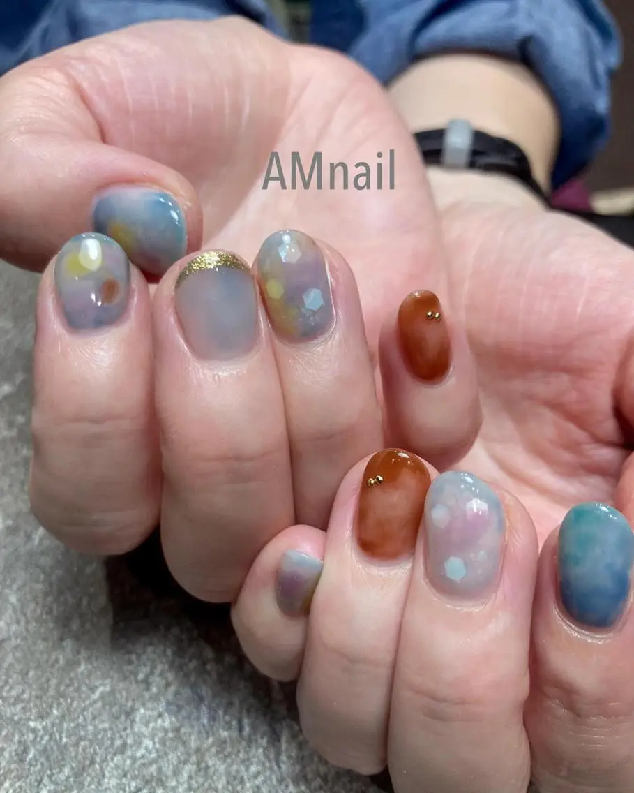ネイル アートネイル 持ち込み ハンドネイル Am:nail 柏 SUE（スゥ）のネイルデザイン