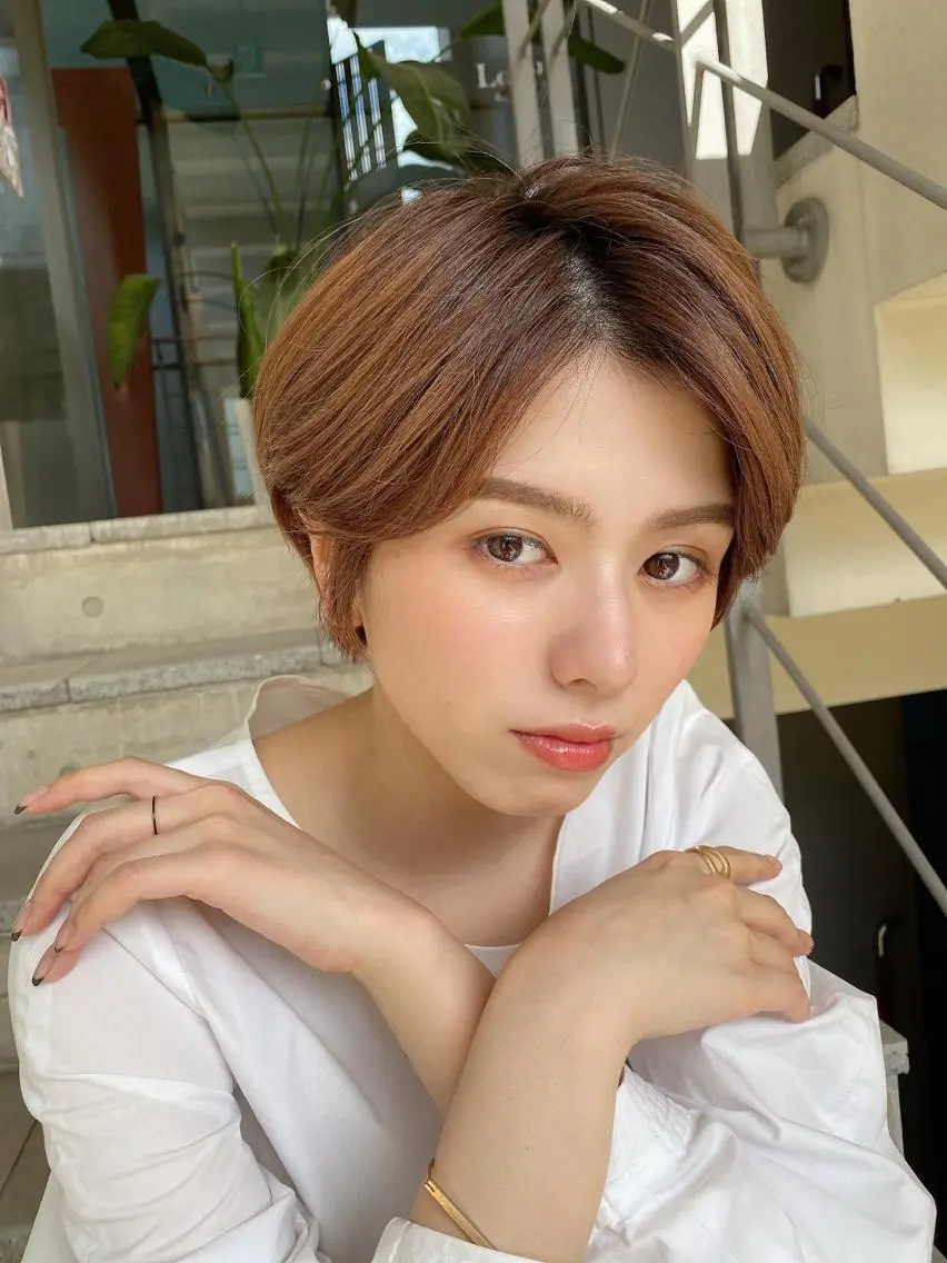 ショート カット ヘアカラー トリートメント 🌟モテ髪ショート 🌟店長 津賀涼のヘアスタイル
