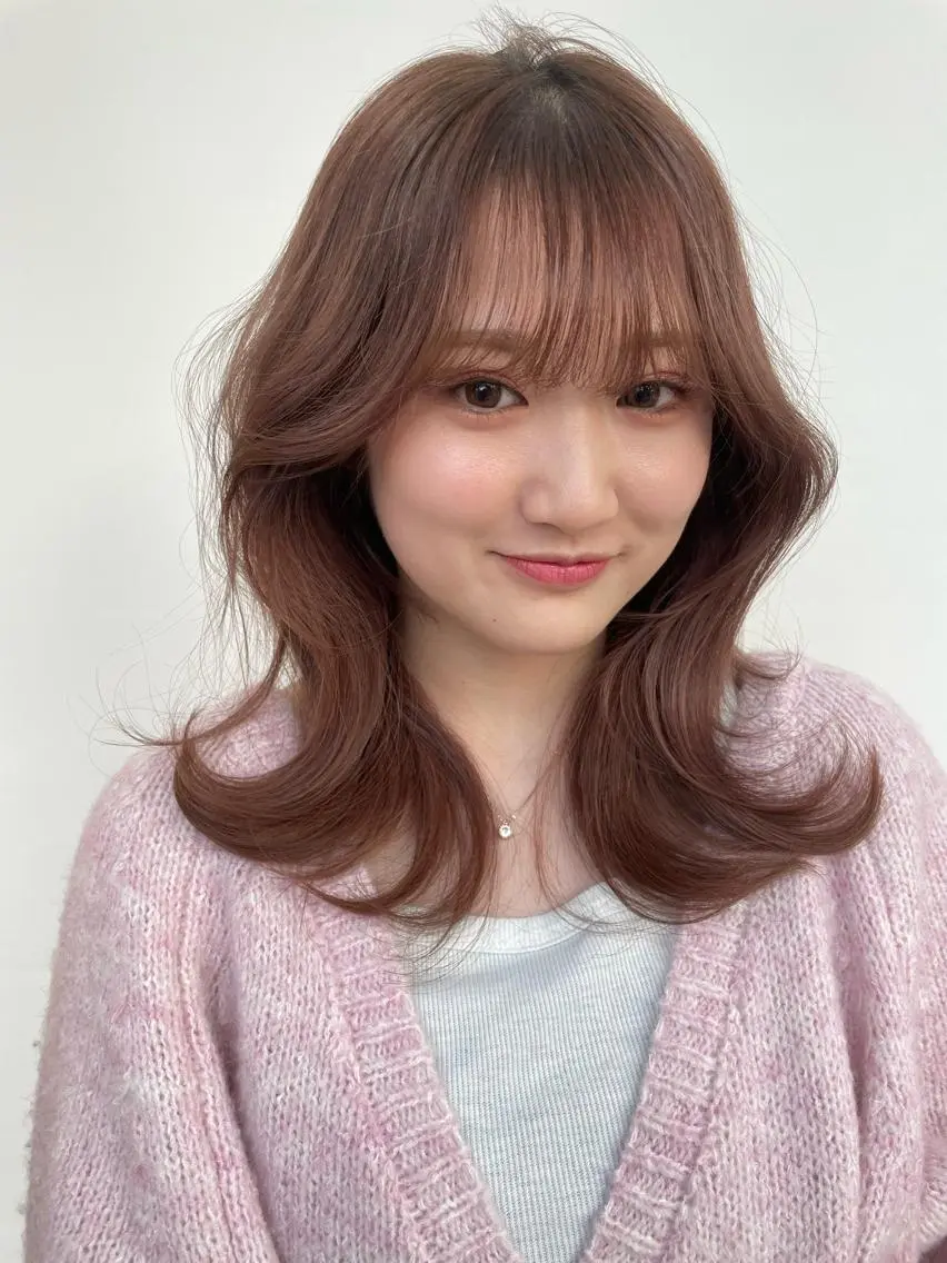 セミロング カラー カット ヘアカラー トリートメント 顔周り/レイヤー /前髪/TAKUのヘアスタイル