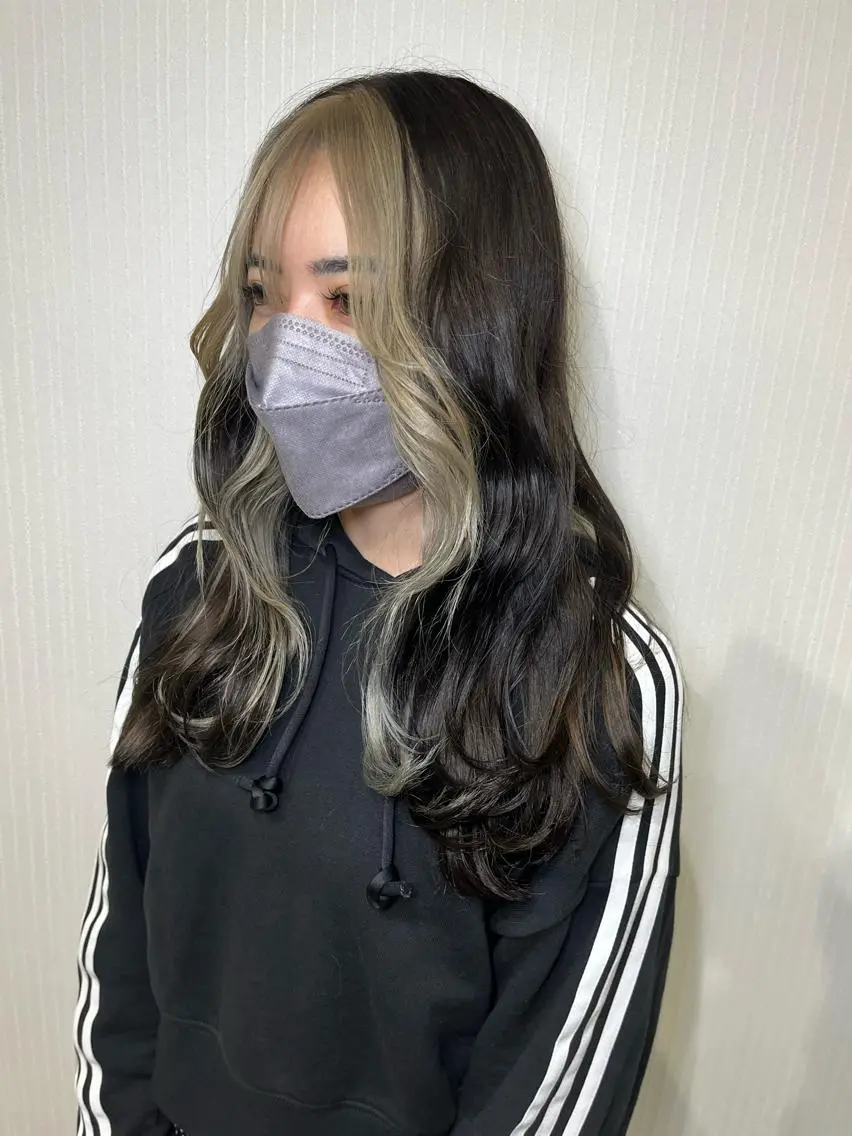 ロング カラー ミストバング フェイスフレーミング ヘアカラー トリートメント 【Diar】オーナー アキヨシケンタのヘアスタイル