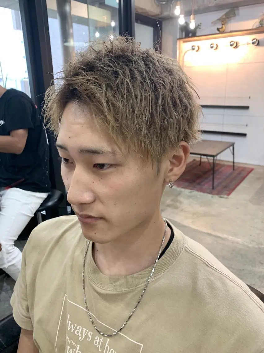 パーマ メンズ カット パーマ レイヤーカット 西村あきやのヘアスタイル