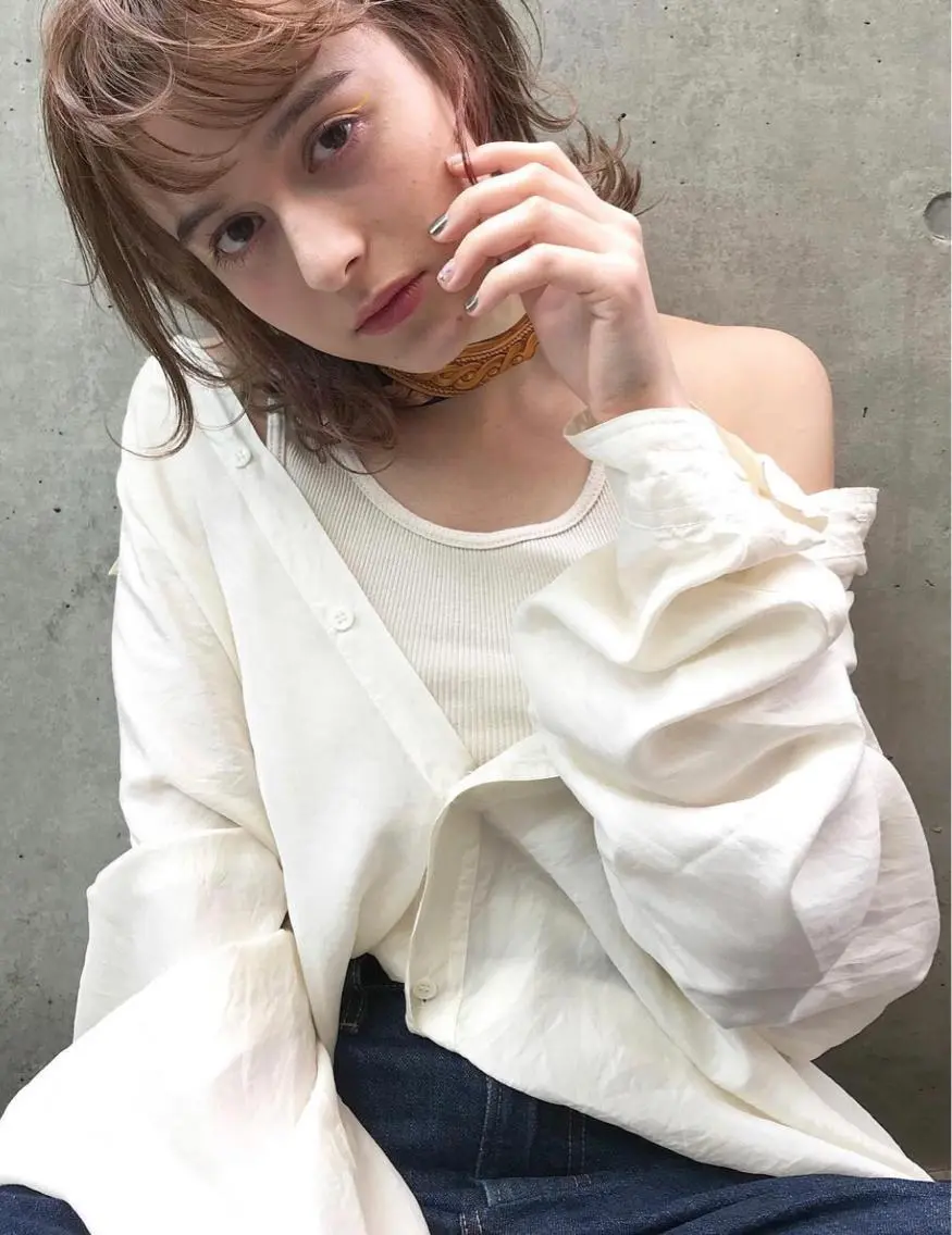 カラー ヘアカラー トリートメント ボブ♡柔らかいカラー 實松栞理のヘアスタイル