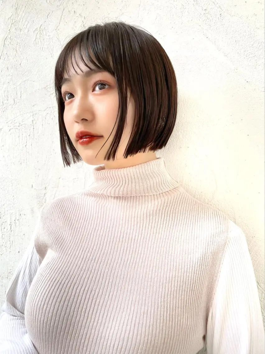 ショート ボブ カット トリートメント 結べるレイヤーボブ くびれLady表参道のヘアスタイル