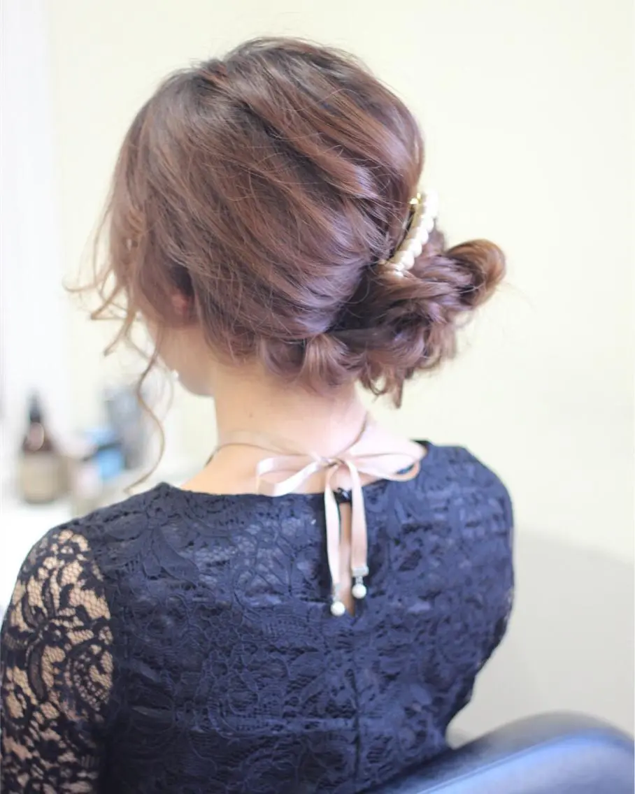 セミロング ヘアアレンジ ヘアセット 成松 勇治のヘアスタイル