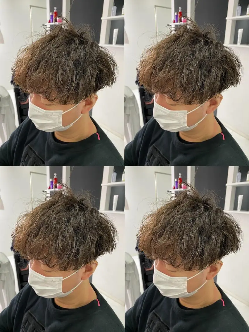 ショート カラー パーマ ヘアアレンジ メンズ カット パーマ 🔥メンズパーマ 特化 渡辺一翔のヘアスタイル