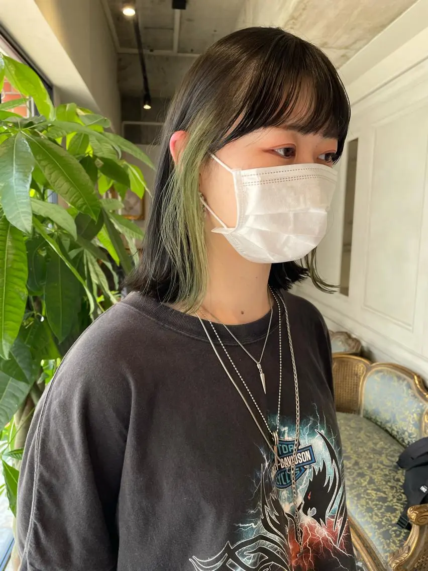 セミロング カラー インナーカラー カット ヘアカラー ベージュ🤎透明感 カラー🤎anriのヘアスタイル