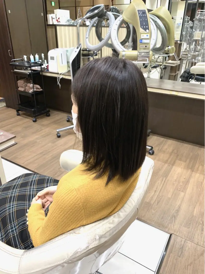 セミロング パーマ 縮毛矯正 トリートメント ブリーチでもできる 縮毛矯正相原慎🌈のヘアスタイル