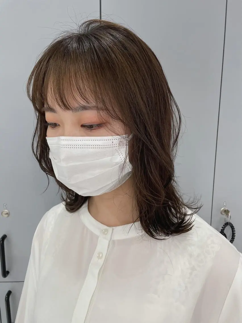 ミディアム パーマ ミディアムパーマ カット パーマ 狩野 羅夢のヘアスタイル