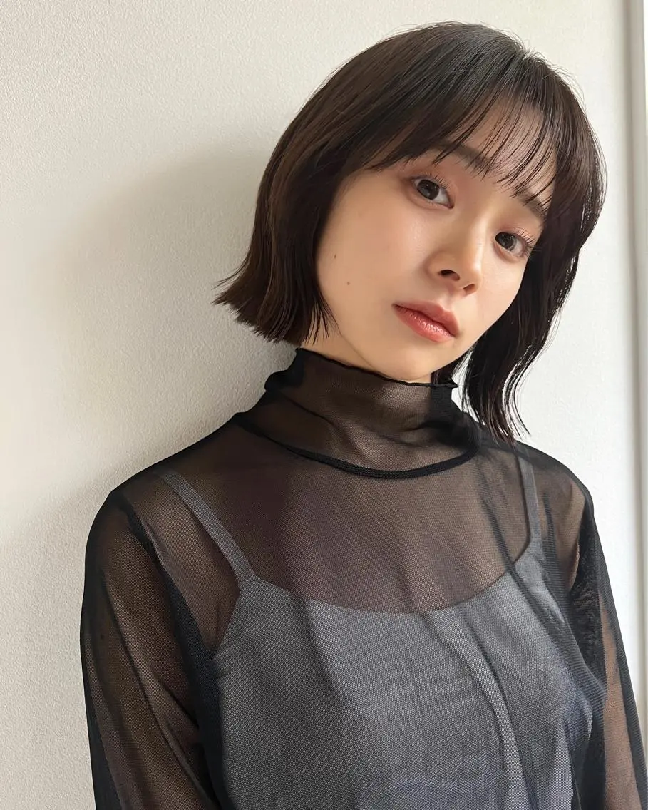 ショート ボブ 菅原リキヤ くびれレイヤーヘアのヘアスタイル