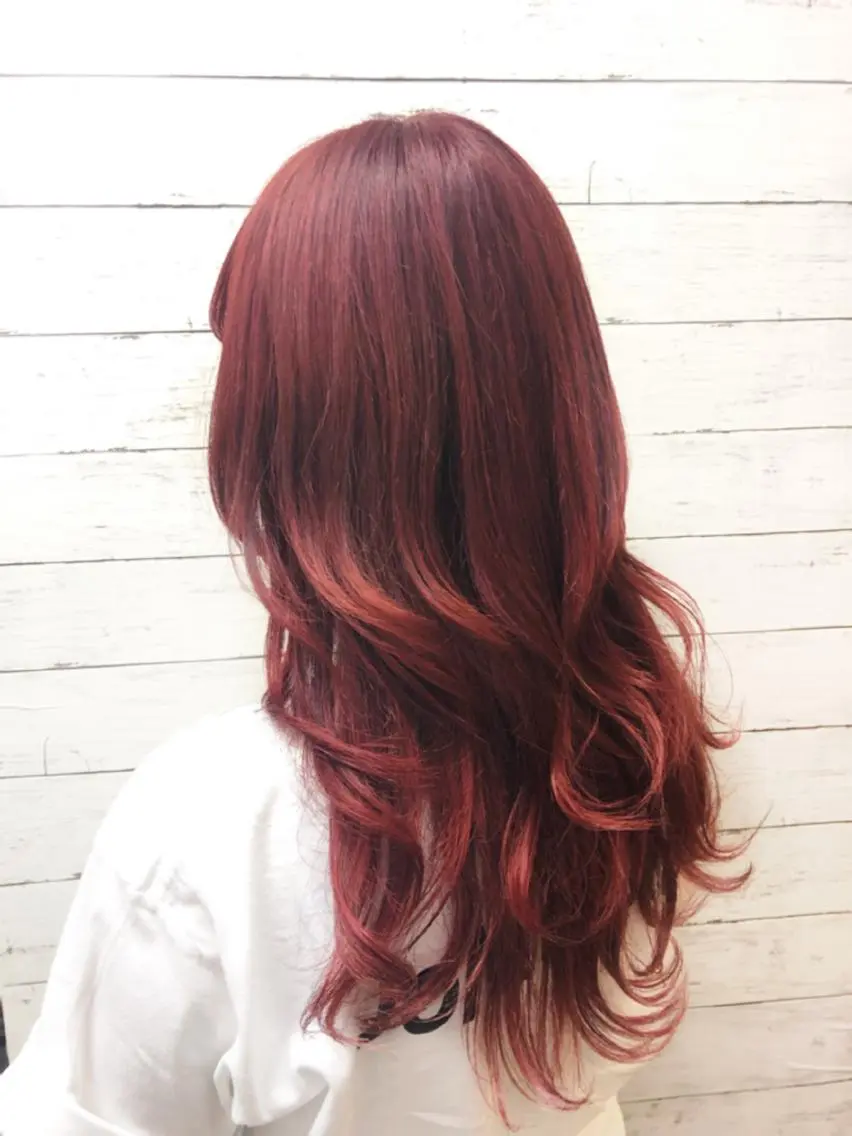ロング カラー ヘアカラー トリートメント ヘアセット 韓国ヘア🤍髪質改善 🇰🇷AKANEのヘアスタイル