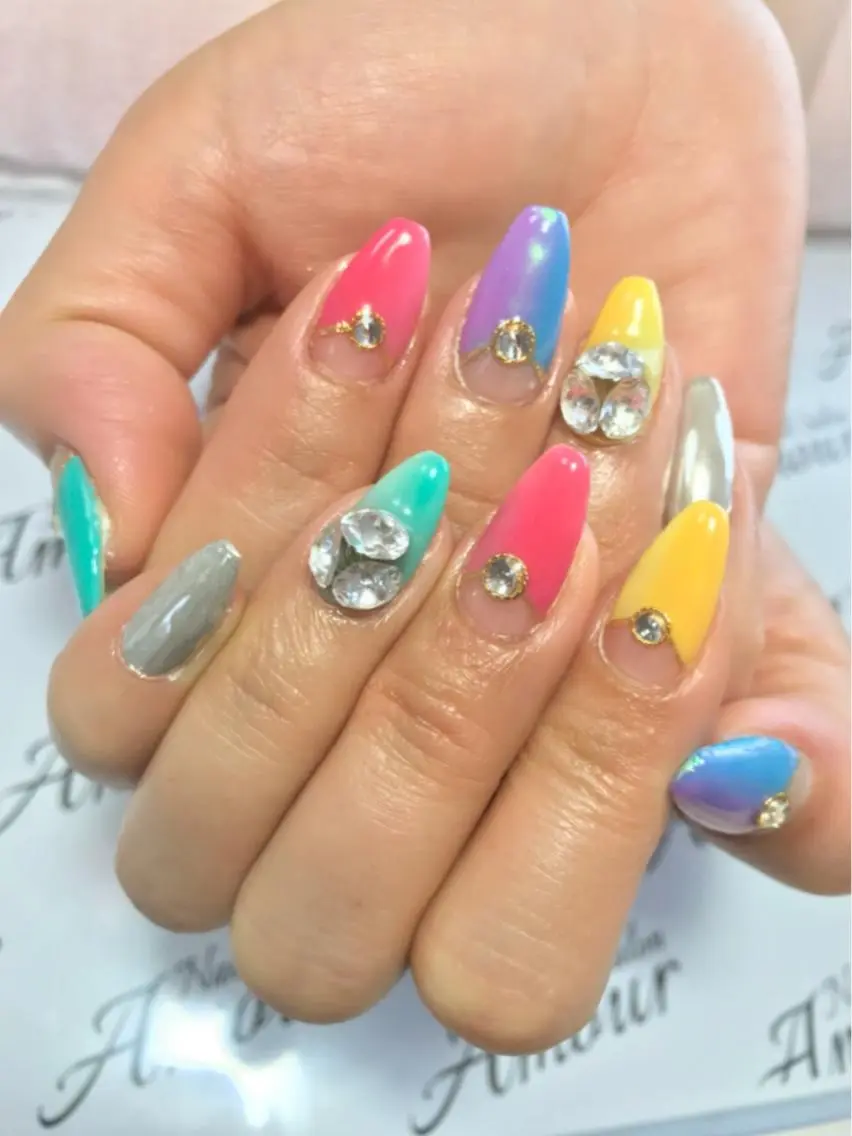 ネイル オーロラネイル nailsalon ♡amour♡のネイルデザイン