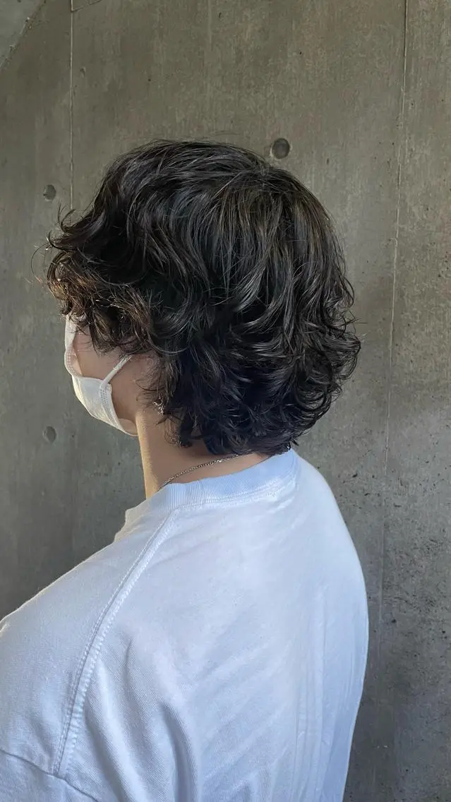 パーマ メンズ もりたみかこ 美容師お休み中のヘアスタイル