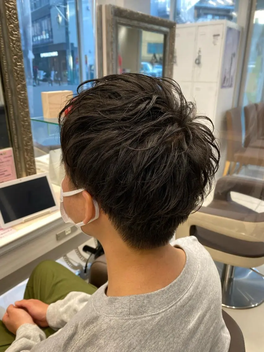 パーマ メンズ 藤本 悠雅のヘアスタイル