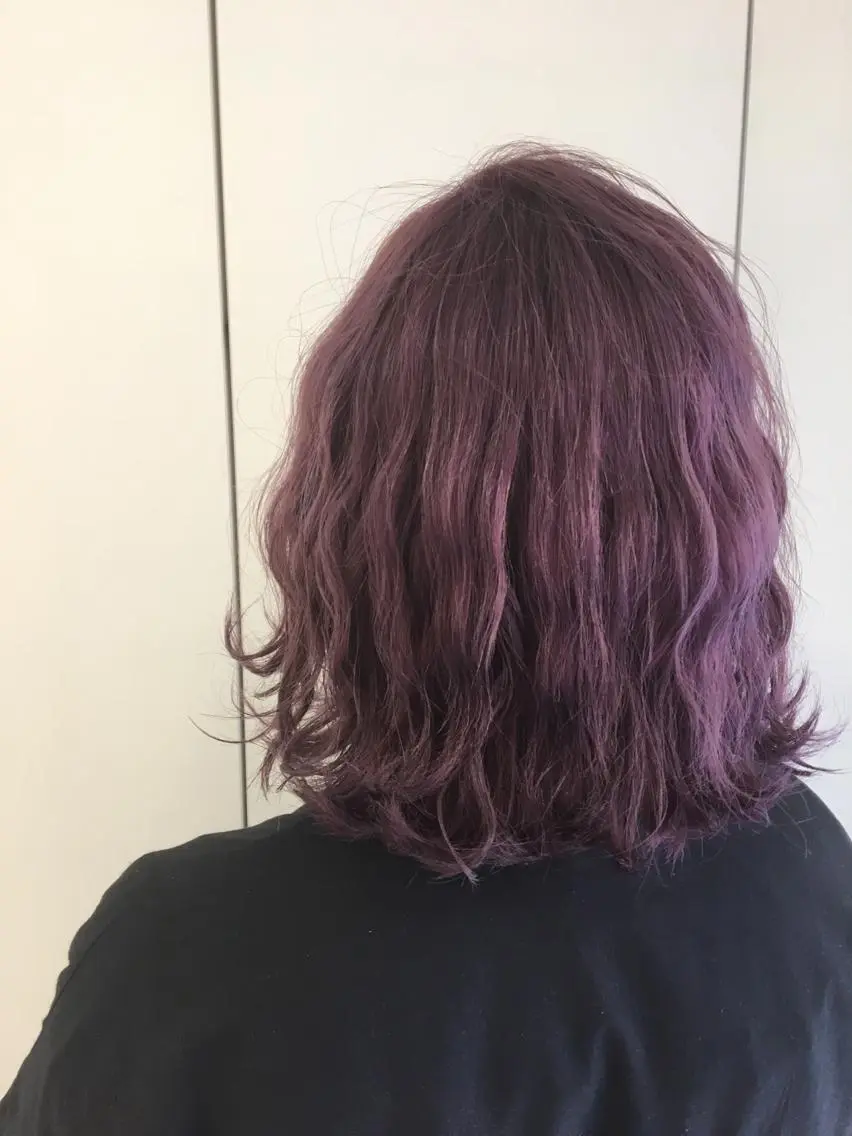 ミディアム パープルカラー 広がり、まとまらない お悩み改善/ 中田のヘアスタイル