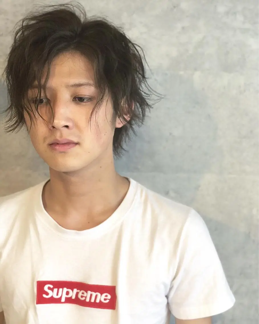 ショート メンズ マッシュウルフ マッシュ メンズパーマ メンズウルフカット ウルフカット カット hair salon Glanzのヘアスタイル