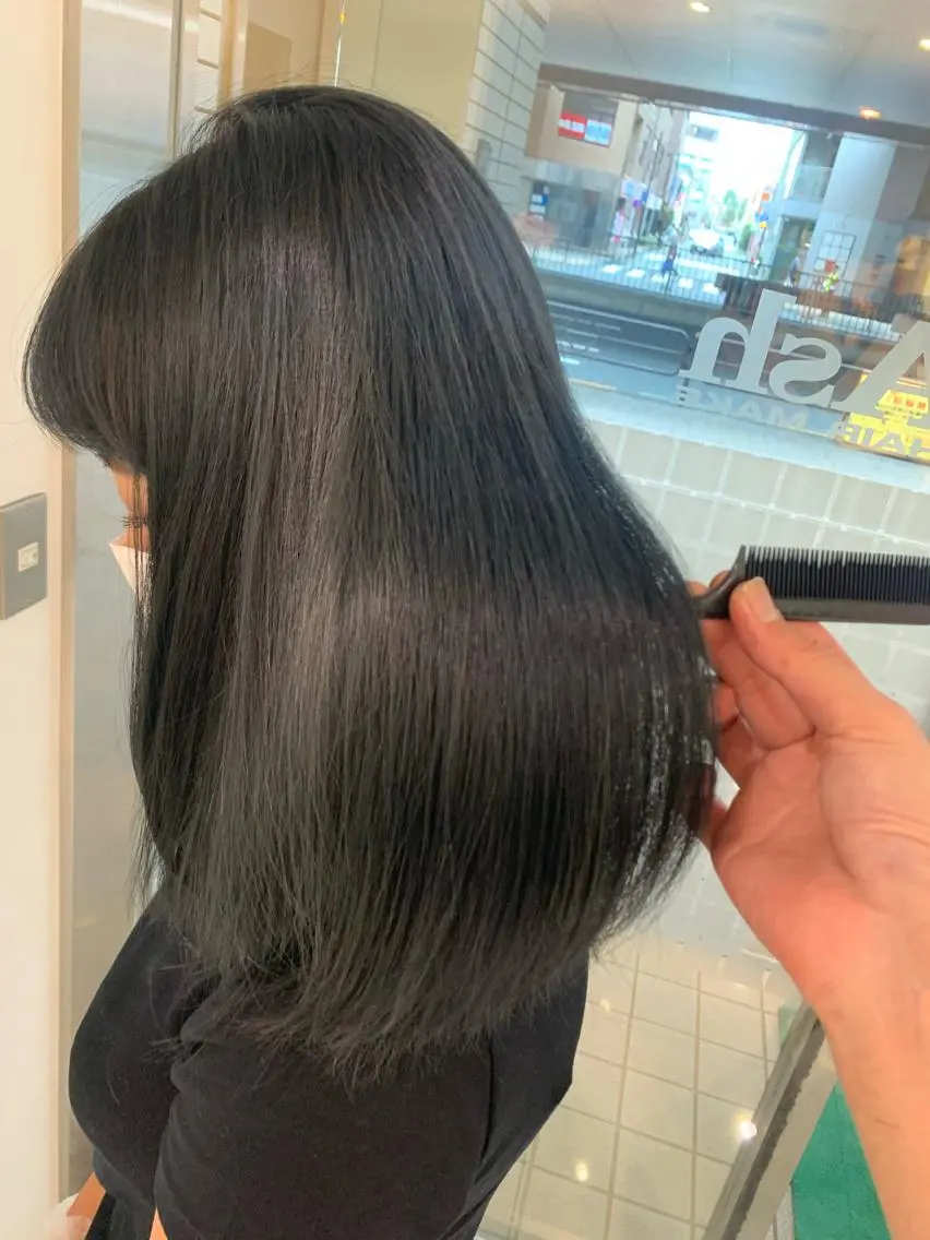 ミディアム 髪質改善 カット ヘアカラー トリートメント ブリーチ/バレイヤ ージュ川端裕司のヘアスタイル