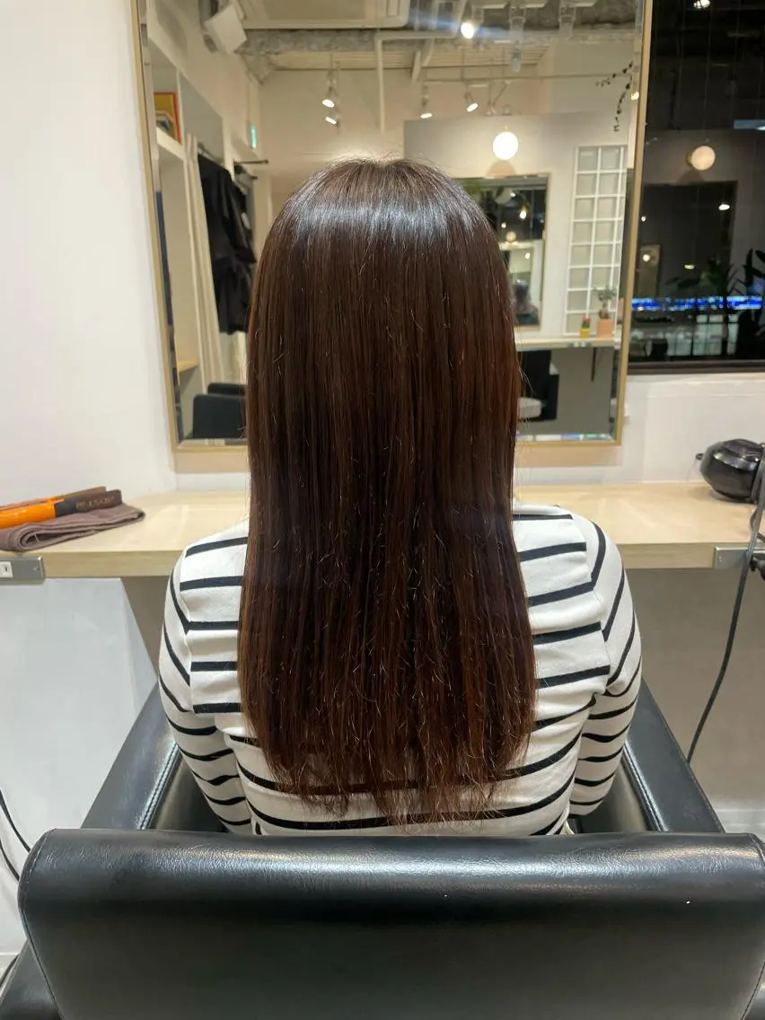 ロング 縮毛矯正 縮毛矯正 レイヤー♡ 石川優奈のヘアスタイル