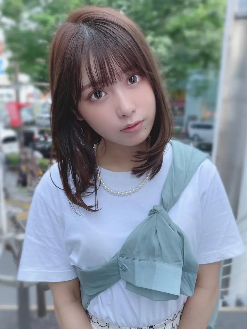 セミロング カラー パーマ ヘアアレンジ 【公式】amble luxe池袋東口🩷のヘアスタイル