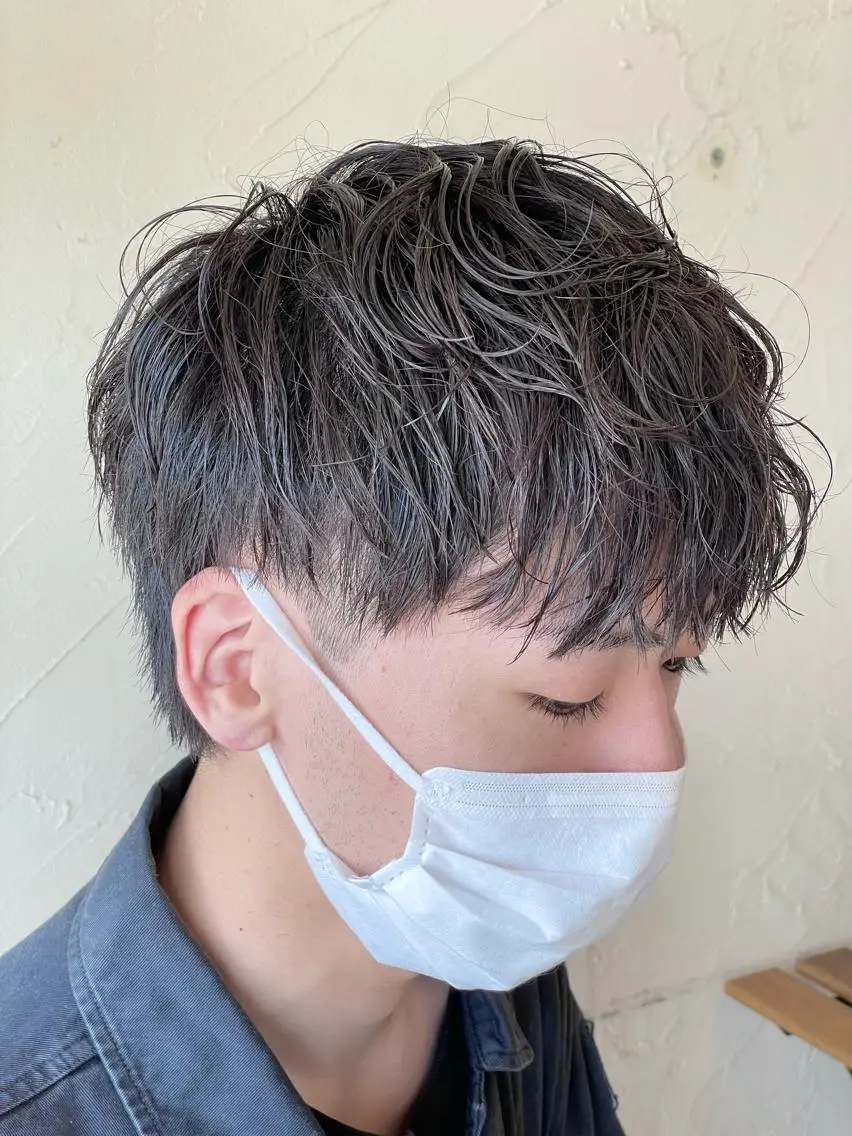 ショート パーマ メンズ メンズパーマ 波巻きパーマ カット メンズ特化/パーマ指 名No.1/百瀬太郎のヘアスタイル