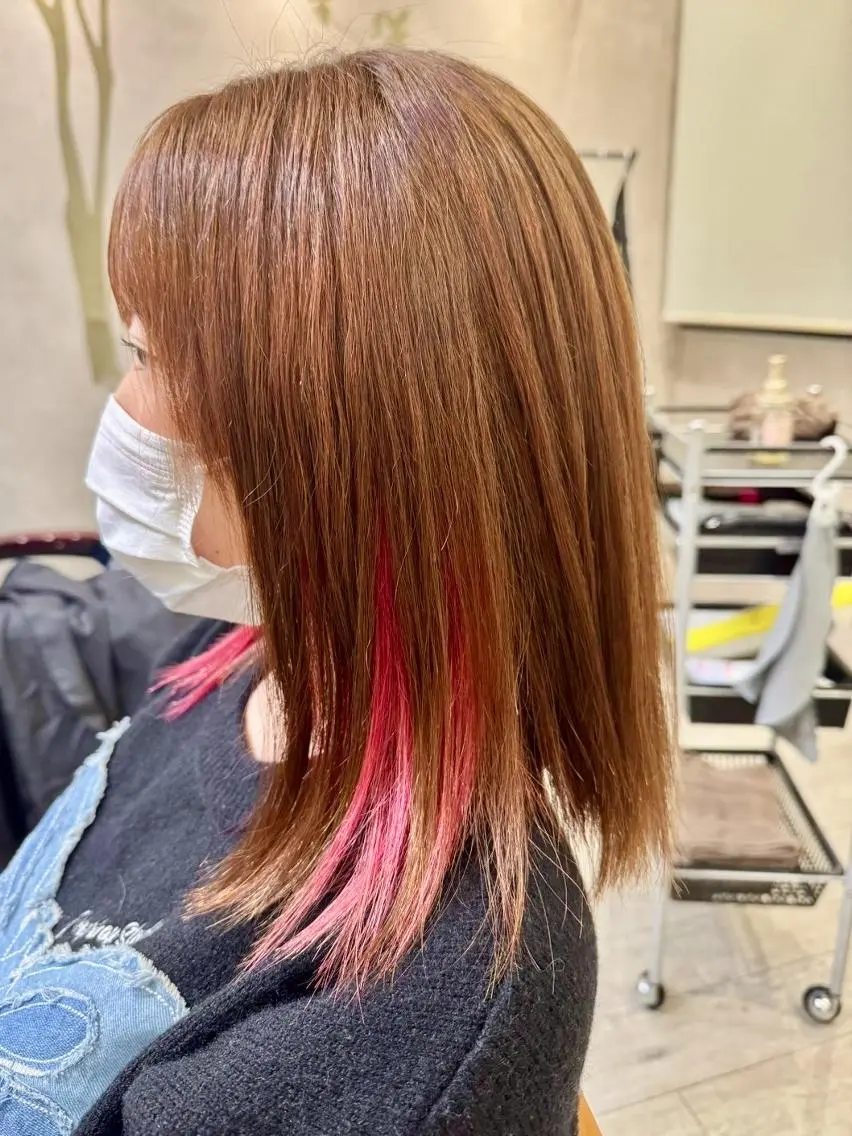 ミディアム ヘアカラー トリートメント 一宮駅3分/水野/ ショート/ボブのヘアスタイル