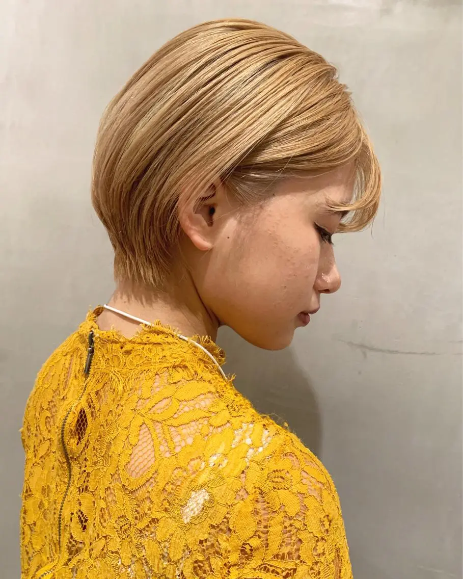 ショート カラー ブロンド ヘアカラー トリートメント 優作 〜圧倒的信頼〜のヘアスタイル