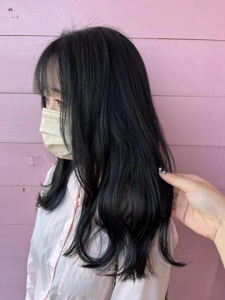 セミロング 韓国風カラー ボブ ハイライト 髪質改善 韓国風ヘア ☁️彦坂唯有/ 透明感カラー☁️のヘアスタイル